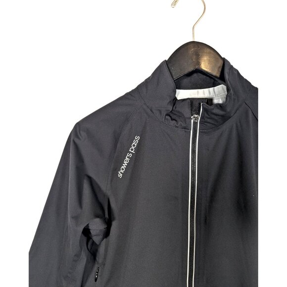 Showers Pass Cycling Rain Jacket M Waterproof Breathable Full Zip High Viz Black - Picture 3 of 10